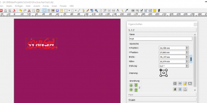 Darstellung + Werte v. Scribus (nach Import)